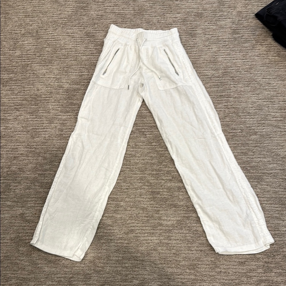 Women’s White Wide Leg Athleta Linen Pant